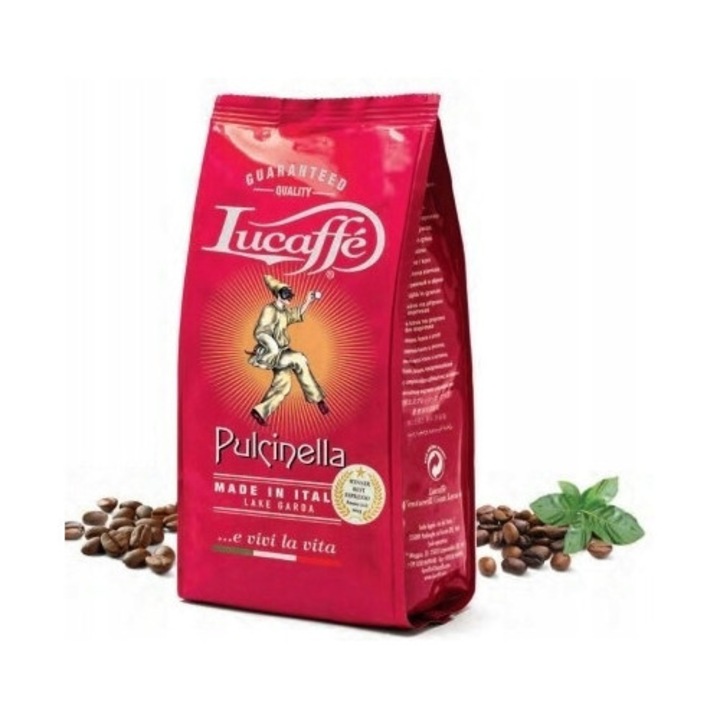 Cafea boabe Lucaffe Pulcinella, 700g, aromata, cu note de ciocolata