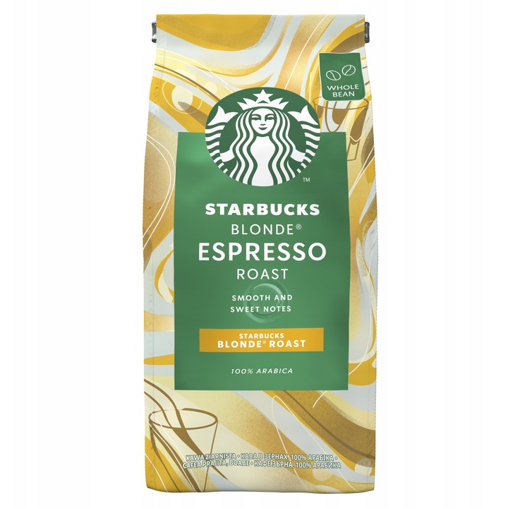 Cafe Starbucks Blonde Roast, 3x200g, boabe, gust dulce, 200g