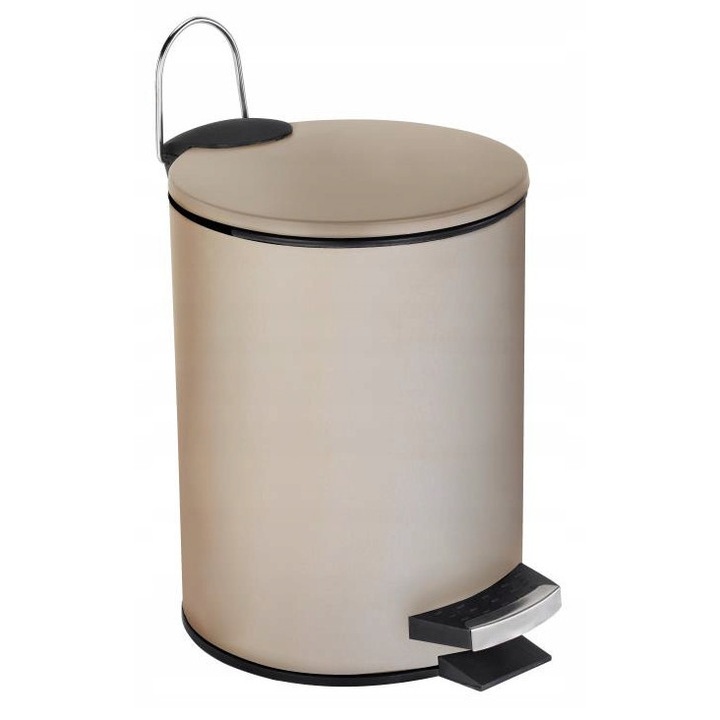 Cos de gunoi cu pedala Alsea KEVIN 3L, culoare bej, dimensiuni 17x23cm