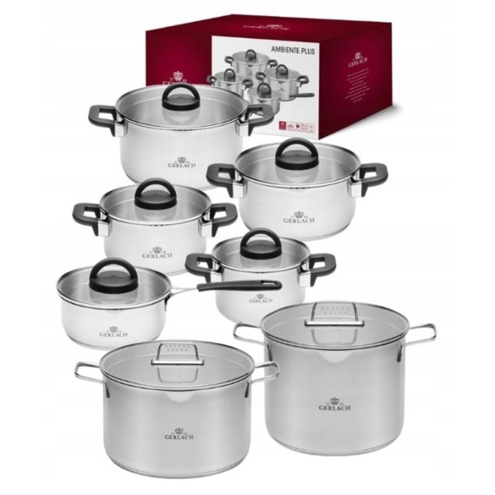 Set oale si cratite Gerlach Ambiente Plus 10 piese, 7L si 10L