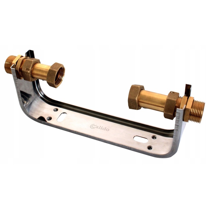 Consola montaj pentru apometru 3/4" Calido, inox, set complet montaj, 110x160mm