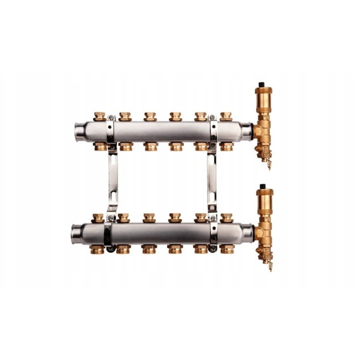 BASE Inox K3 elosztó-gyűjtő 11-körös G1"-G3/4", rozsdamentes acél, 6,40Kg