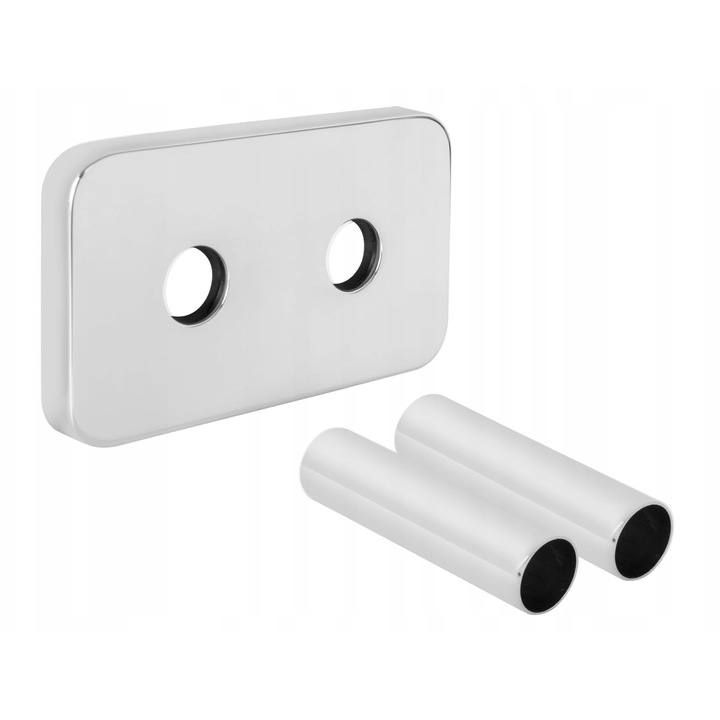 Set mascare cromat pentru robinete, Goshe, 2 rozete