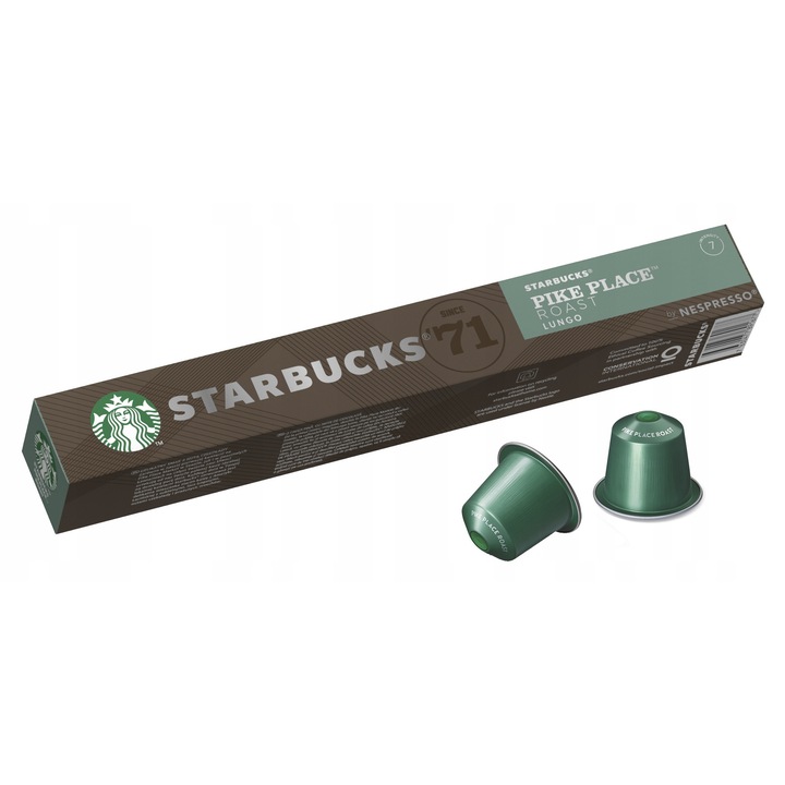 Capsule cafea Starbucks Pike Place Roast, 3 seturi x 10 bucati, gust delicat cu note de ciocolata, 53 g