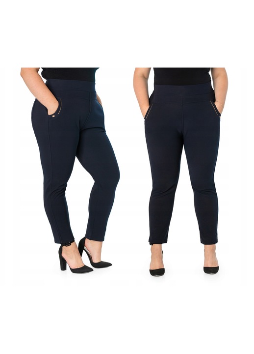 Pantaloni dama, tigareta 7/8, marime mare, fabric elegant, 9XL-10XL INTL