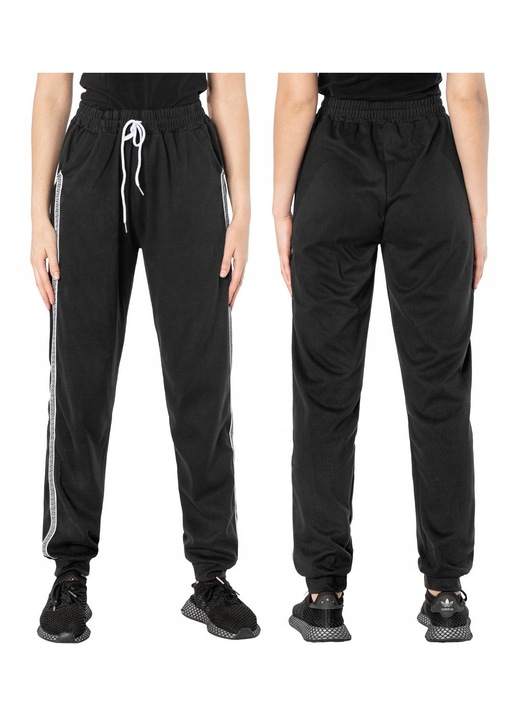 Pantaloni sport dama, model 819, confortabili, cu mansete elastice, negru, material respirabil, 5XL-6XL INTL