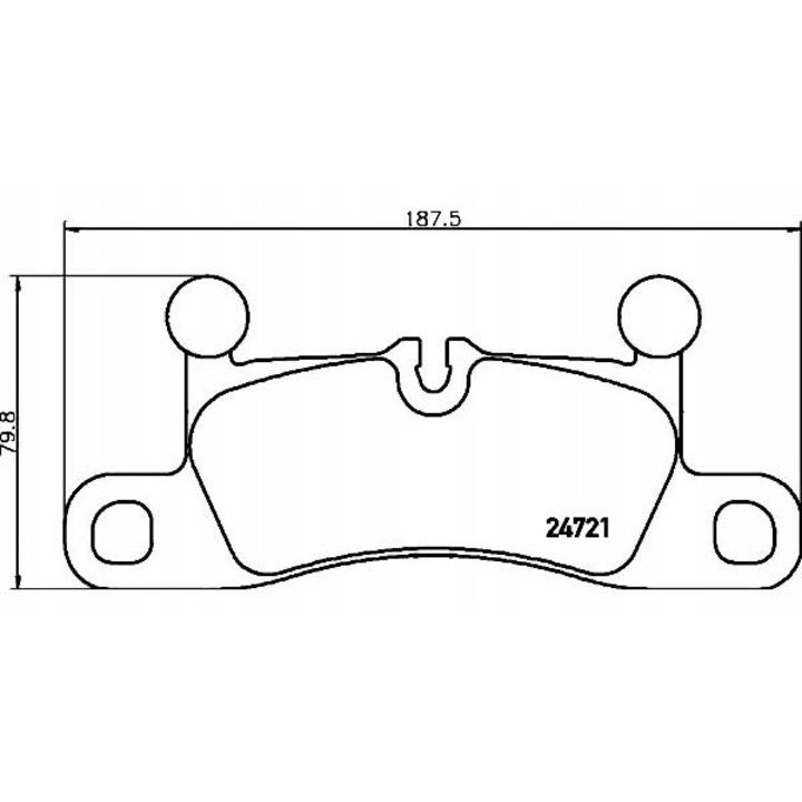 FÉKBETÉT KÉSZLET HELLA PAGID 8DB 355 015-101, 187.5x79.8x17.2mm, PORSCHE, VW típusokhoz