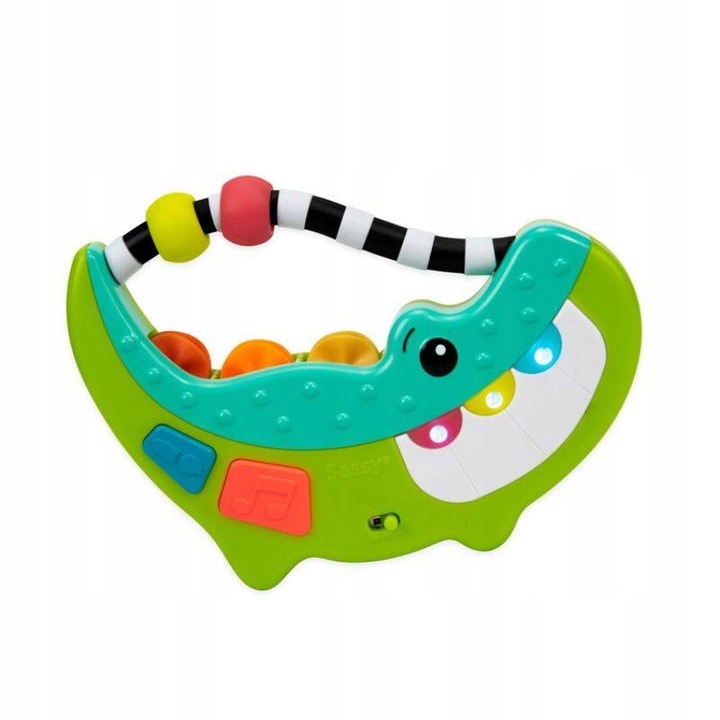 Jucarie interactiva crocodil Sassy, 6 m+, 3 melodii, invatare culori, 3x14x13 cm