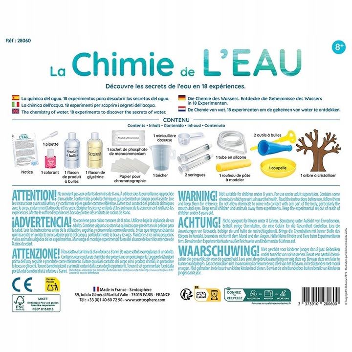Set stiintific de experimente Sentosphere, 30 experimente, 12 ingrediente, 20x25x4,5cm, 8+