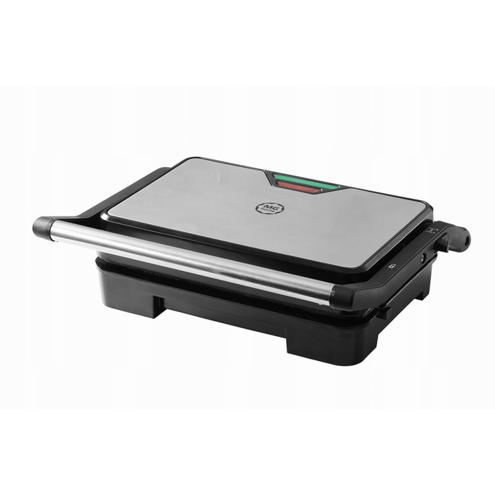 MG Home elektromos grill, mini panini grill, 1000 W, ezüst