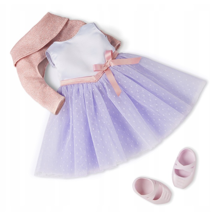 JILLIE babakészlet, 46 cm, balerina, szőke haj, gesztenyebarna szemek, tüll ruha, balettcipő