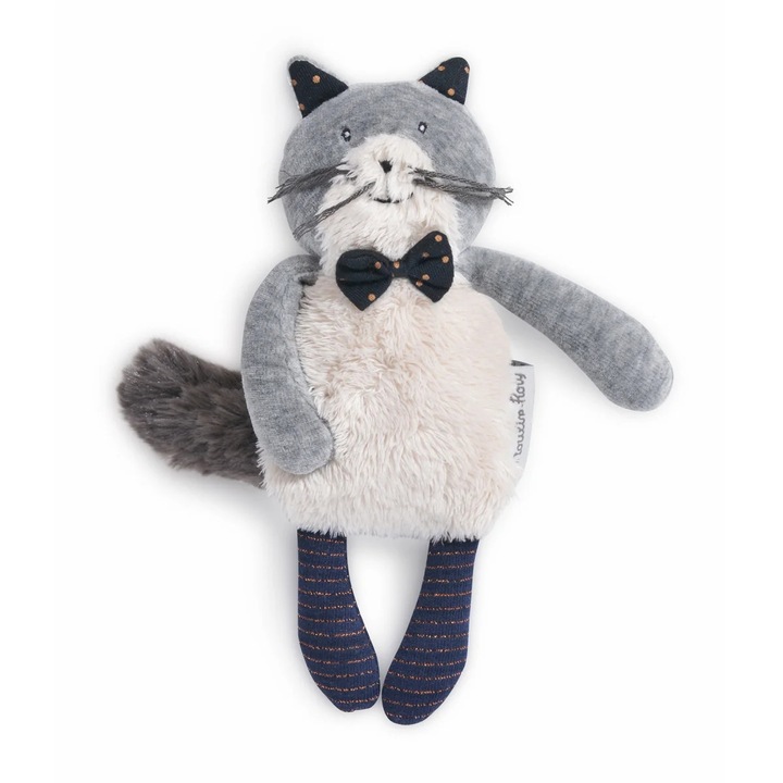 Plüssjáték, Moulin Roty, Fernand cica, 18cm, pamut és akril anyag