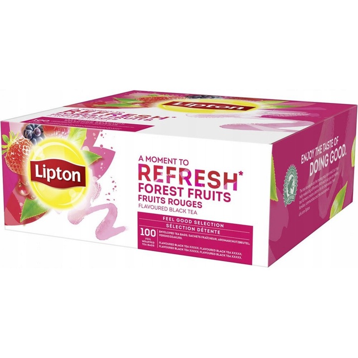 Ceai negru Lipton Classic Forest Fruits, fructe de padure, 100 plicuri, 160g