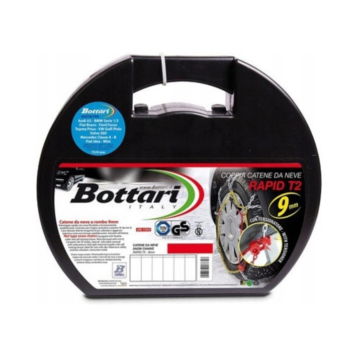 Lanturi auto Bottari, model 1883, 9mm, cu sistem de tensionare automata, colorat, pentru dimensiuni specificate