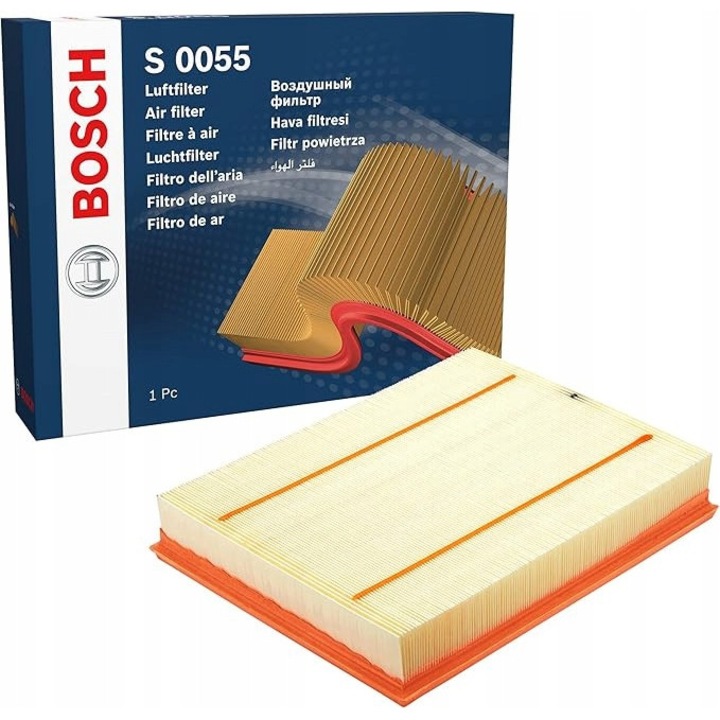 Bosch S 0055 légszűrő, 353x265x58mm, Mercedes Benz és Volkswagen modellekhez