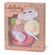 Babaápolási kiegészítő szett, LullaBaby, cumisüveg, tál, 24x20x6cm, többszínű