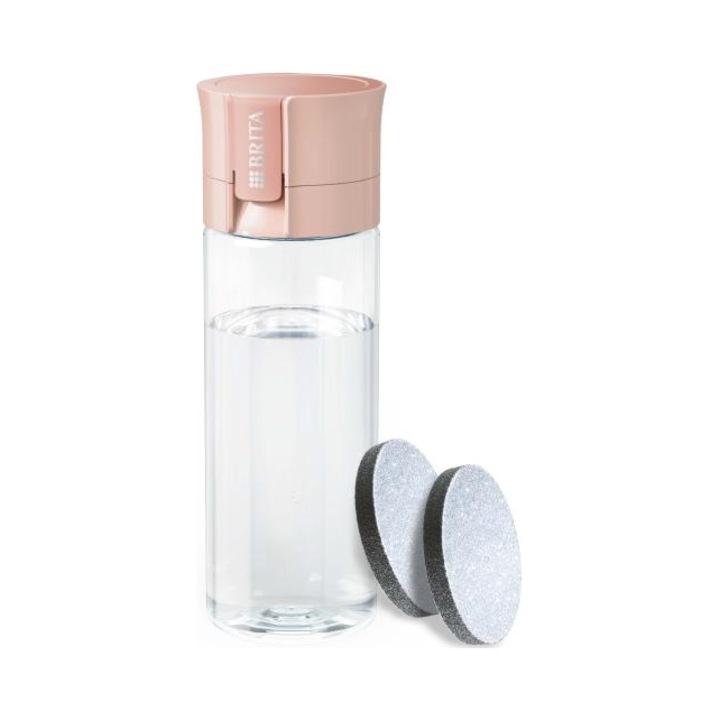 Sticla filtranta Brita Vital 0,6l, 2 cartuse, brzoskwiniowy