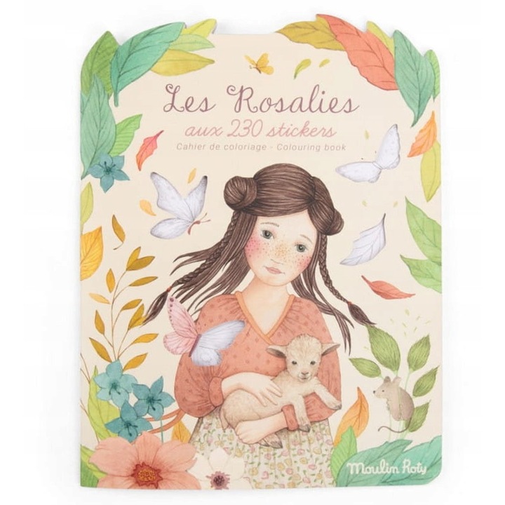 Színes matricaszett Les Rosalies, Moulin Roty, 230 matrica, 30x23cm