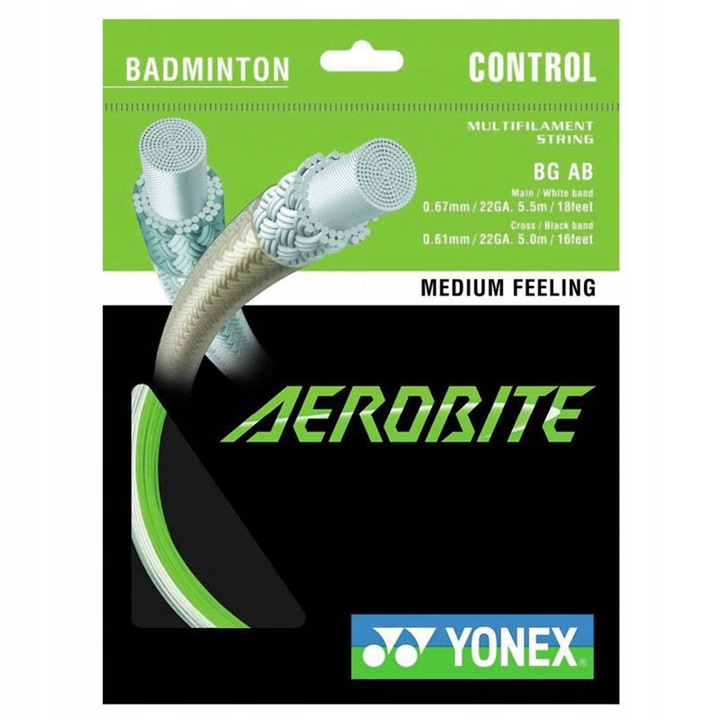Coarda badminton Yonex Aerobite set. 10 m. alb/verde