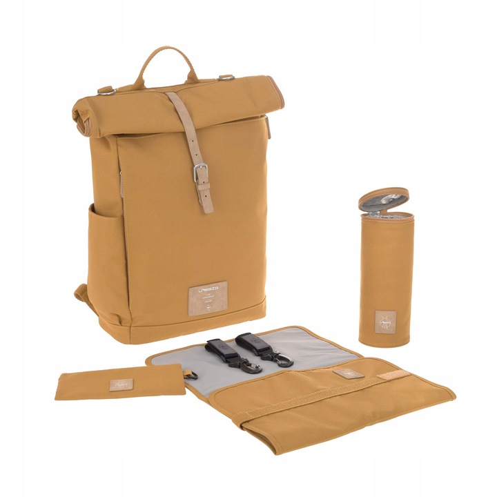 Раница за майки Lassig Rolltop с аксесоари, оранжева, 30x14,5x46см
