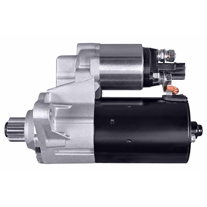 Hella indítómotor 8EA 012 527-961, 12V, 1kW, 10 fog, 2 lyuk, fekete