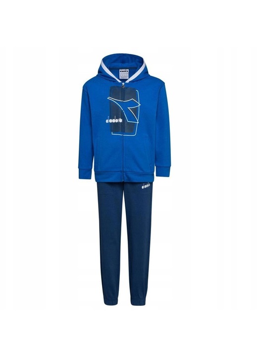 Trening Diadora, Elements Junior, bleumarin, 100% bumbac, set cu bluza cu gluga si pantaloni jogger, 131-140 CM