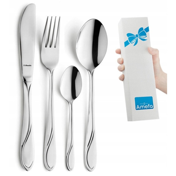Set tacamuri Amefa Whisper 48 piese pentru 12 persoane, inox 18/0, finisaj lucios