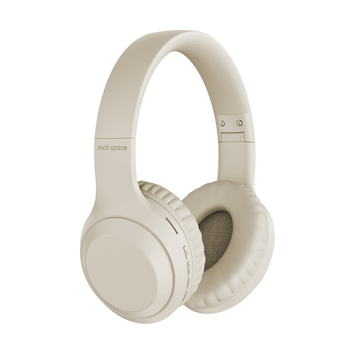 Rock O2 vezeték nélküli fülhallgató, bluetooth, bézs, ergonomikus kialakítás, 20 órás akkumulátor-üzemidő