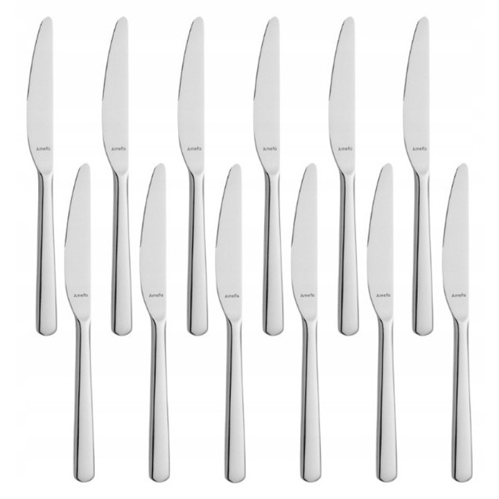Set tacamuri Amefa Phoenix 12x cutit din otel inoxidabil 18/0, lucios, pentru 12 persoane