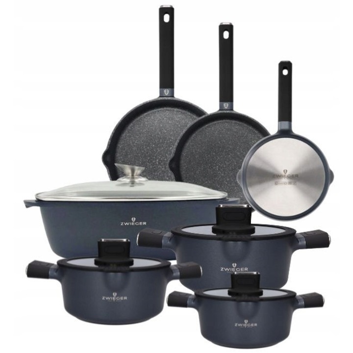 Set oale si tigai Zwieger Vesna 11 piese, grafit, 20x24x28cm, brytfanna 32cm
