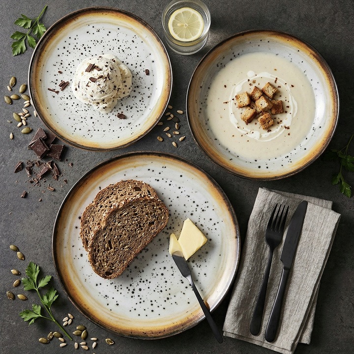 Étkezőkészlet, Lubiana, KeraJet 766, 18 darabos, porcelán