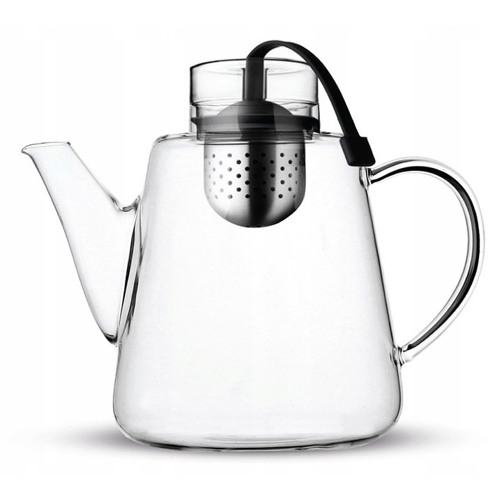 Vialli Design AMO teáskanna infúzorral, 1,5L, boroszilikát üveg, rozsdamentes acél, 20x14cm