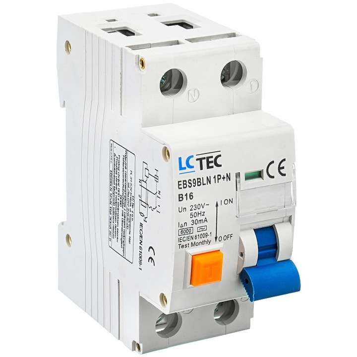 Електрическа безопасност, LC Tec, R60M2P16, 16A, 30mA, 2P, IP20