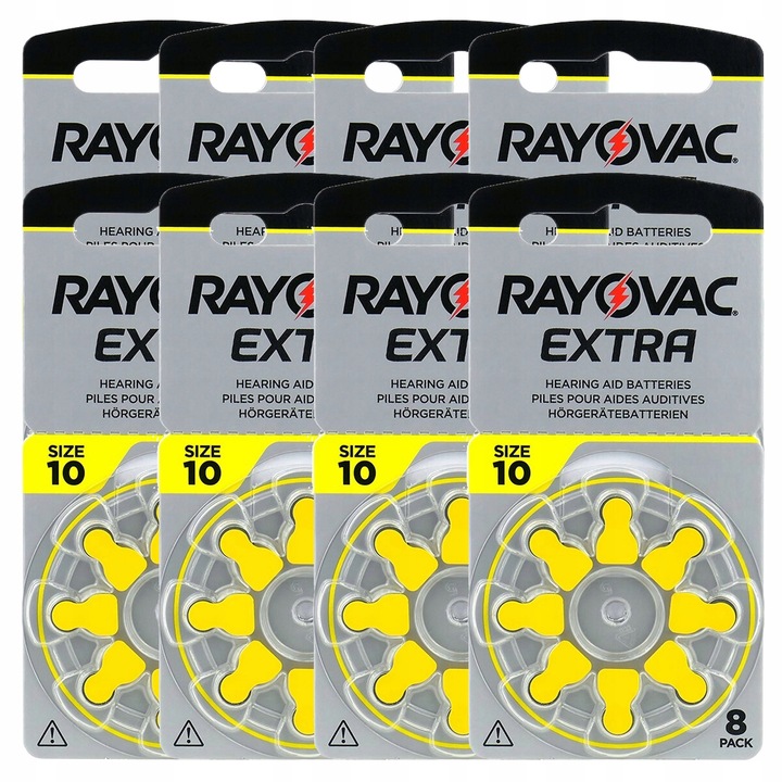Set 64 baterii Rayovac Extra Advanced 10 MF 1.45V pentru aparate auditive, zinc-aire, fara mercur