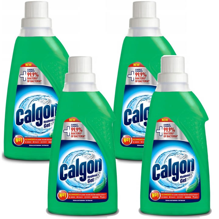 Gel anticalcar Calgon, 4 x 750ml, antibacterian, protejeaza masina de spalat