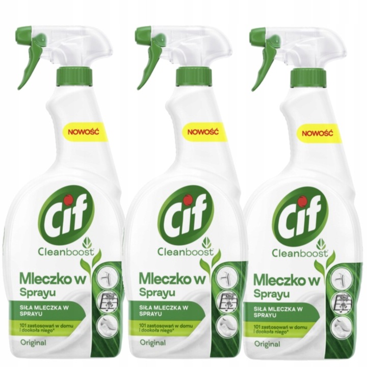 Cif Spray Original 750ml, 3 darabos szett, konyhai és fürdőszobai felületekre