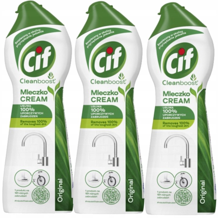 Cif de Curatare Original 250 ml, set 3 bucati, pentru suprafete, eficient impotriva grasimii, sigur pentru toate suprafetele