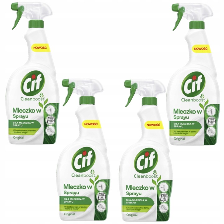 Cif Spray Original 750ml, 4 darabos szett, konyhai és fürdőszobai felületekre