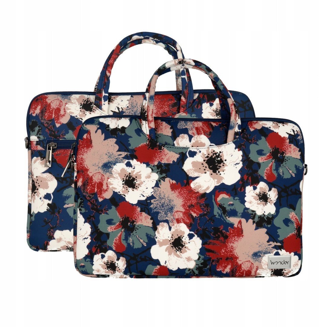 Geanta laptop Wonder 15-16 inch, albastru, 40x27cm, cu protectie sporita, curea reglabila
