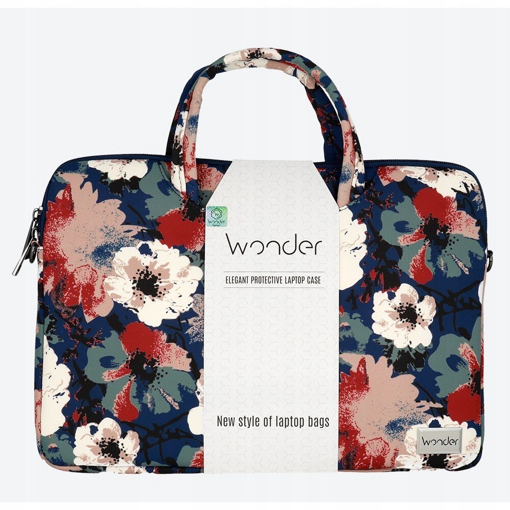 Geanta laptop Wonder 15-16 inch, albastru, 40x27cm, cu protectie sporita, curea reglabila
