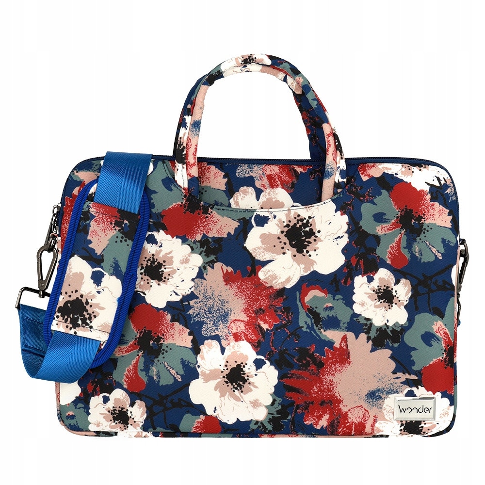 Geanta laptop Wonder 15-16 inch, albastru, 40x27cm, cu protectie sporita, curea reglabila