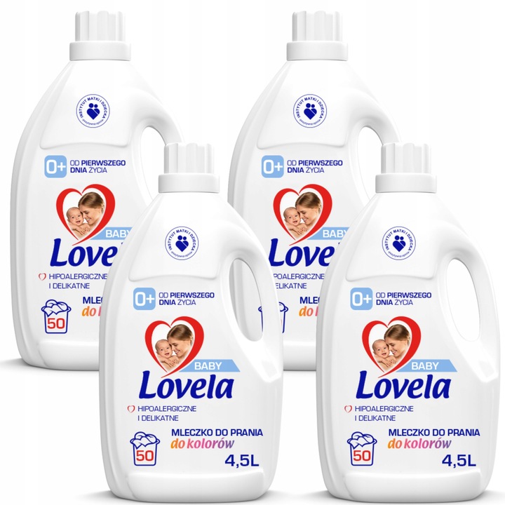 Detergent rufe Lovela Baby Color hipoalergnic 4,5L set 4 bucati