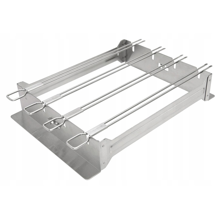 Set ustensile gratar, Broil King, 4 furculite duble, otel inoxidabil, multifunctional