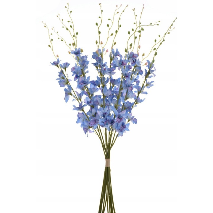 Műorchidea, 12 darabos szett, 58 cm, kék, virágátmérő 4 cm, ágátmérő 18 cm