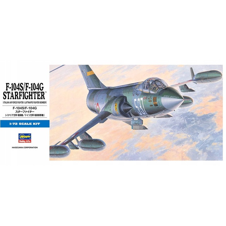Hasegawa F-104S/F-104G Starfighter 1:72 műanyag modell, precíz részletek, összeszerelési készlet