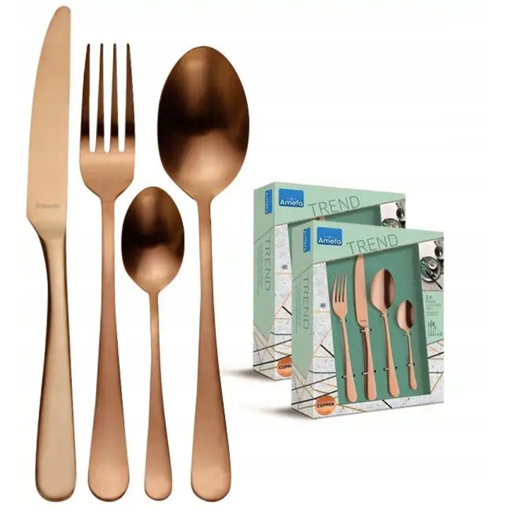 Set tacamuri Amefa Austin Vintage 48 piese, stil retro, cupru
