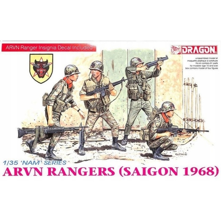 Sárkány figura készlet ARVN Rangers (Saigon 1968), 1:35, 75 elem