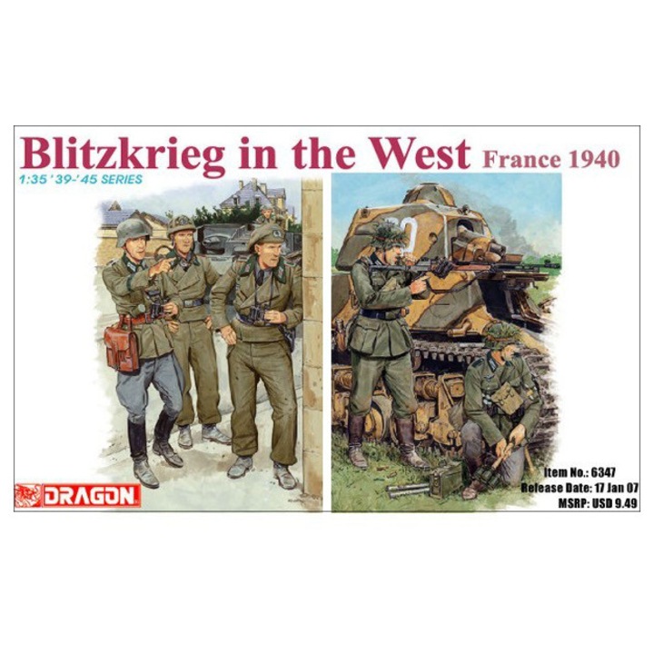 Dragon figura 1:35 Blitzkrieg Nyugaton Franciaország 1940 - német katonák