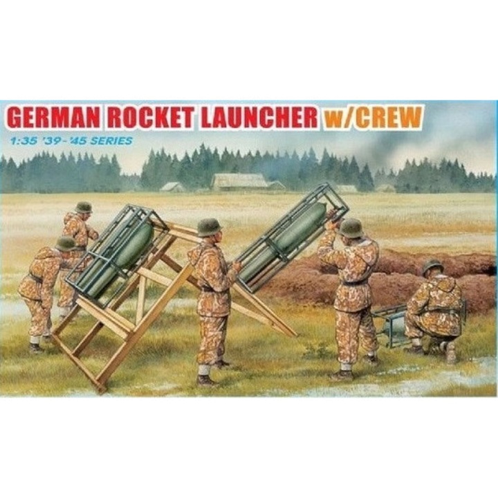 Set de modelare 1/35 Lanzator de rachete german cu echipaj, Dragon, 5 figurine, peste 250 piese, 32cm si 28cm