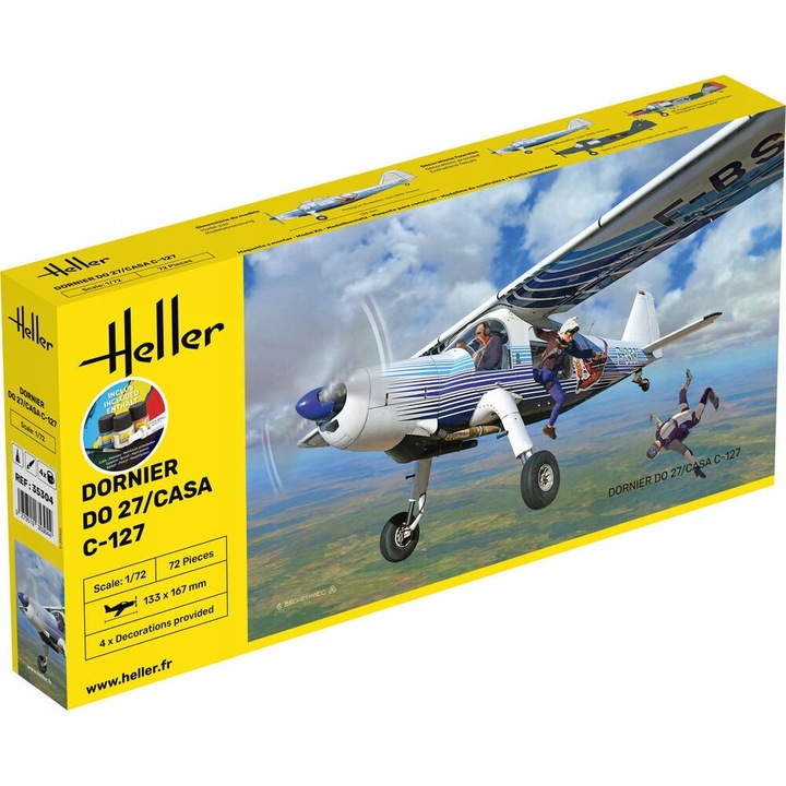 Heller Dornier DO 27/CASA C-127 1:72 kezdő makett készlet, precíz részletek, összeszerelést igényel